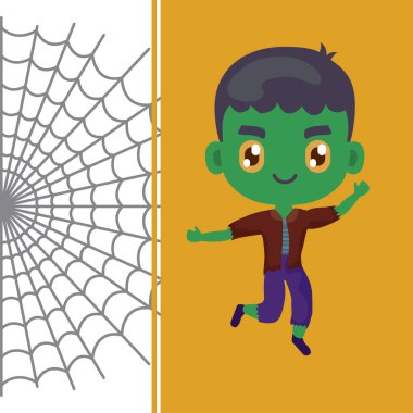 frankenstein kılığında sevimli çocuk