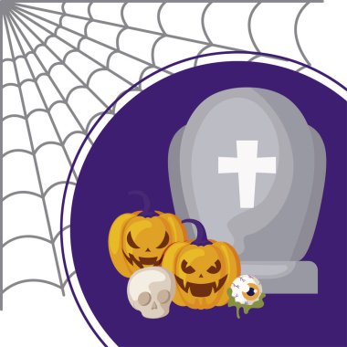 cadılar bayramı simgeleri ile mezarlık mezar taşı