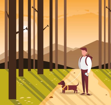 Arka planda manzarası olan meçhul adam