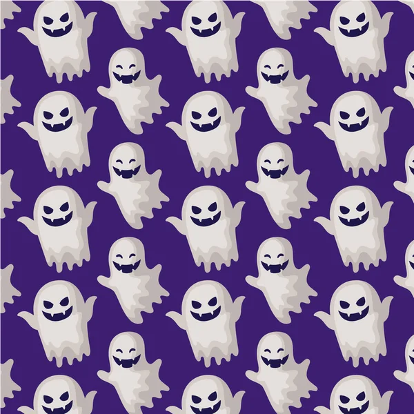 Patrón de fantasma de Halloween espeluznante — Vector de stock