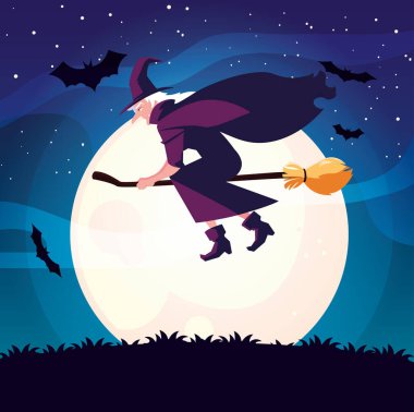 Cadılar Bayramı cadı vektör tasarımı