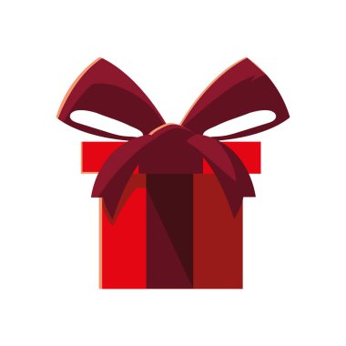 Beyaz arka planda kurdeleli hediye kutusu