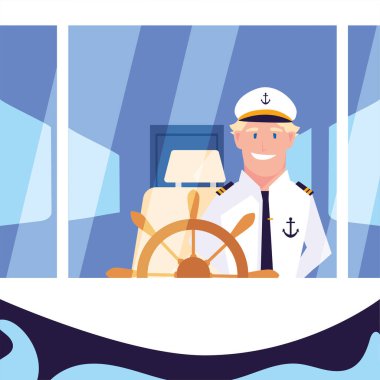 Geminin dümenindeki adam.