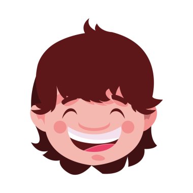 Beyaz arka plandaki sevimli çocuğun başı.