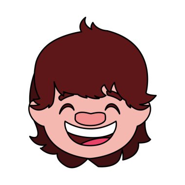 Beyaz arka plandaki sevimli çocuğun başı.