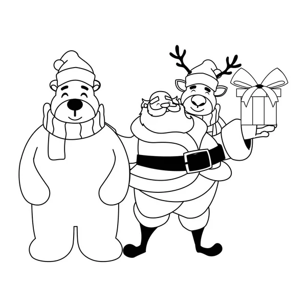 Санта-Клаус з подарунковою коробкою на білому тлі — стоковий вектор