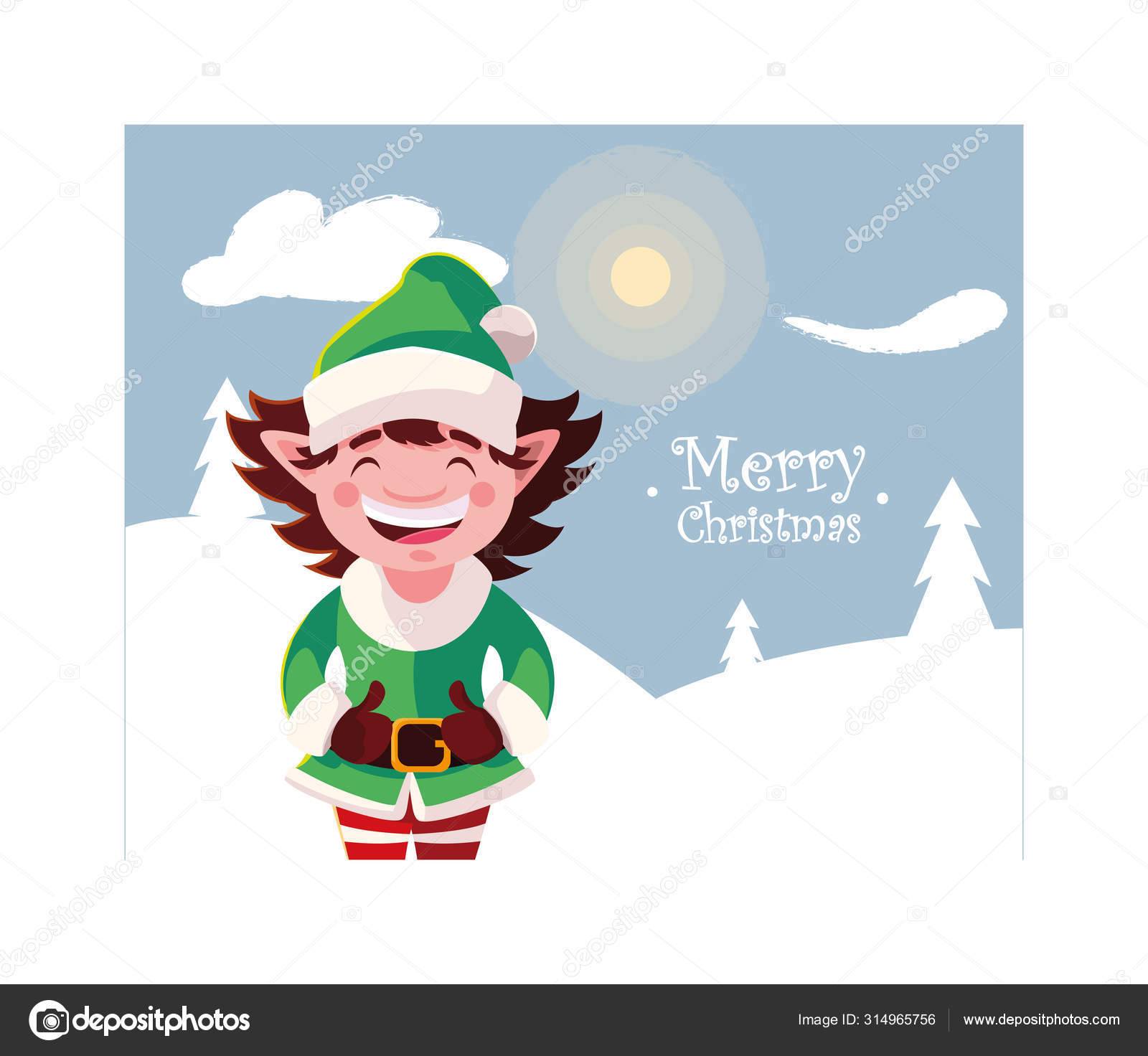 レーベル メリー クリスマスで冬の風景の中に ストックベクター C Djv レーベル メリー クリスマスで冬の風景の中に ストックベクター C Djv