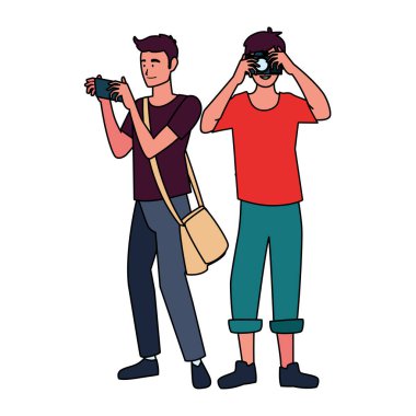 Resim vektör tasarımı yapan adamlar