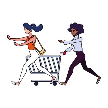 Ayrı kadın alışveriş vektörü tasarımı