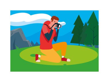 Adam resim vektör tasarımı alıyor