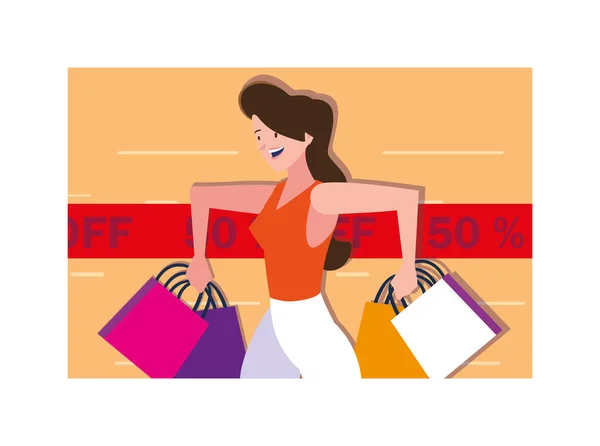 Black friday shopping vector design — Stock Vector