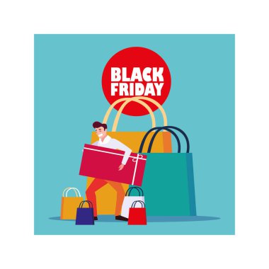 Kara Cuma alışveriş vektörü tasarımı