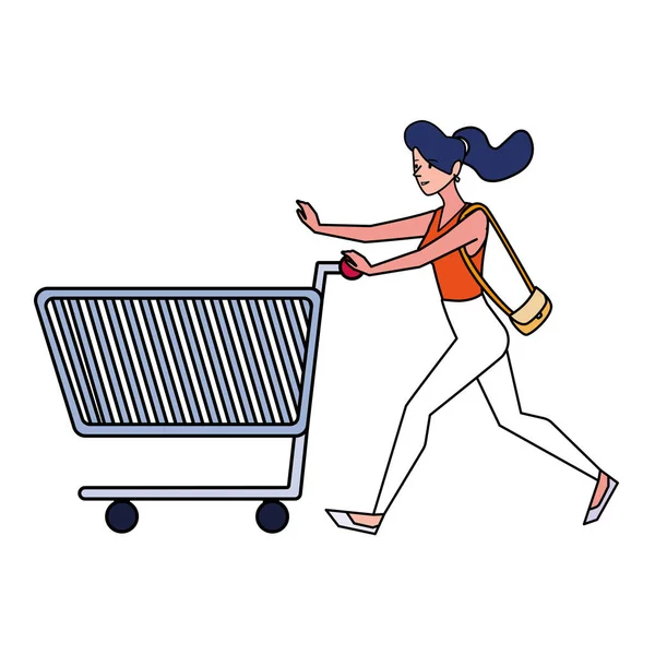 Diseño de vectores de compras mujer aislada — Vector de stock