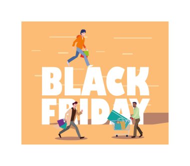 Kara Cuma alışveriş vektörü tasarımı