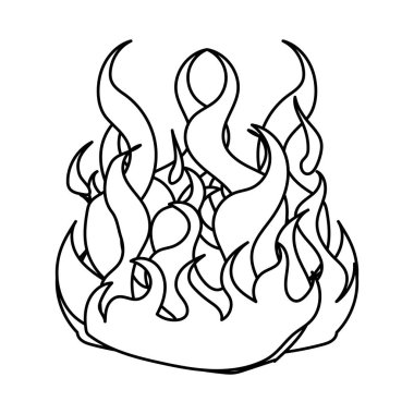 İzole edilmiş alev simgesi vektör tasarımı