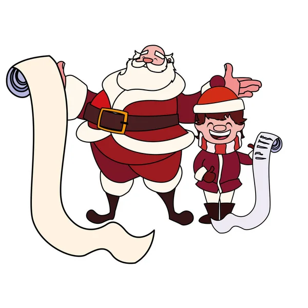 Feliz Navidad Santa Claus y diseño de vectores para niños — Archivo Imágenes Vectoriales