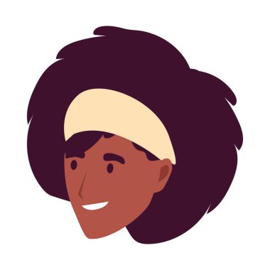 İzole kadın baş vektör tasarımı