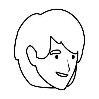 İzole kadın baş vektör tasarımı