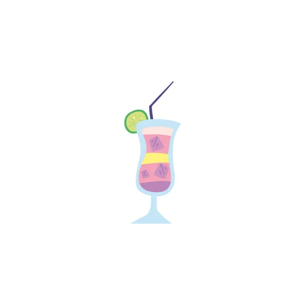 Verre avec boisson rafraîchissante sur fond blanc — Image vectorielle