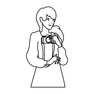 Kadın resim vektör tasarımı alıyor