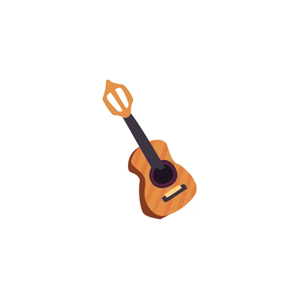 Guitare instrument de musique sur fond blanc — Image vectorielle