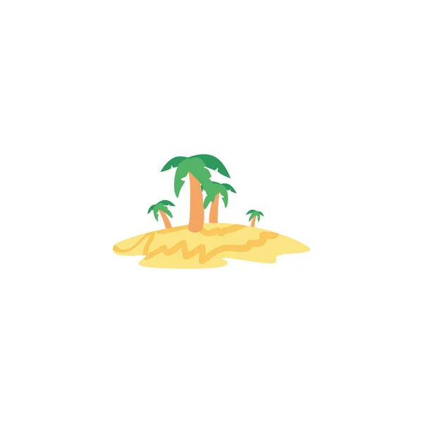 Palma s kokosem na ostrově na bílém pozadí — Stockový vektor