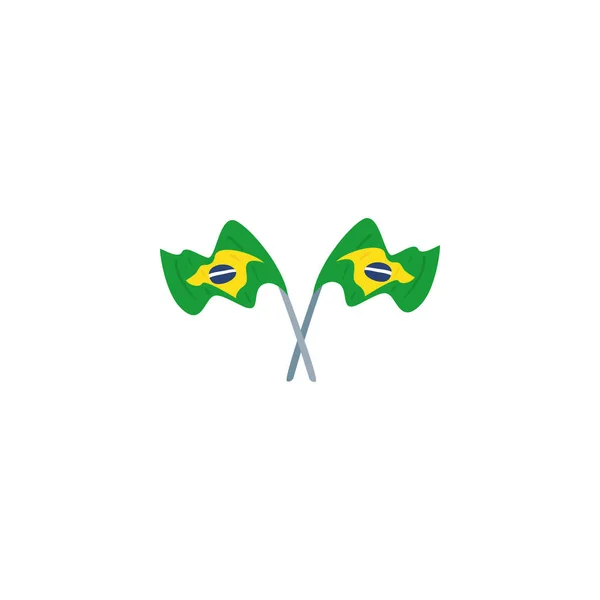 Vlag van Brazilië op witte achtergrond — Stockvector