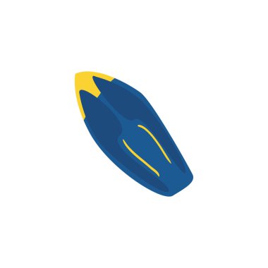 Beyaz arkaplanda mavi sörf tahtası rengi