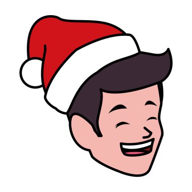 Noel Baba şapka vektör tasarımlı bir adam.