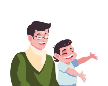 Baba oğul vektör tasarımı