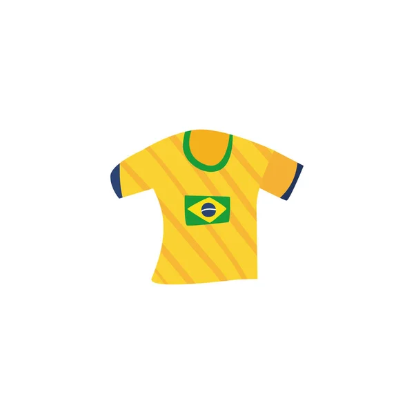 ブラジル代表の白を基調としたサッカーチームシャツ — ストックベクタ