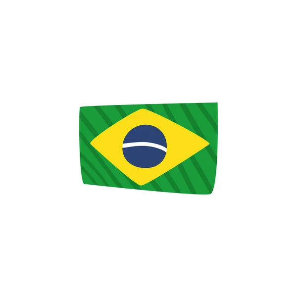 Vlag van Brazilië op witte achtergrond — Stockvector