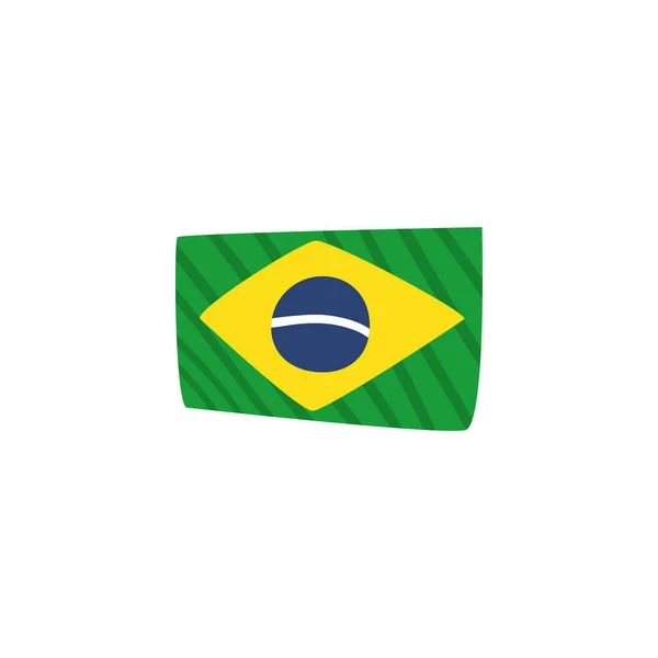 Bandera de Brasil sobre fondo blanco — Vector de stock