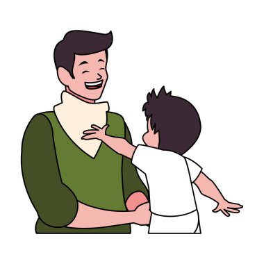 Baba oğul vektör tasarımı