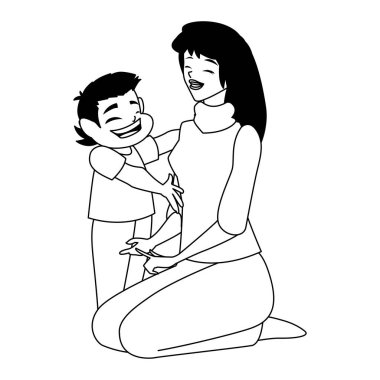 Ana oğul vektör tasarımı