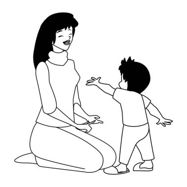 Ana oğul vektör tasarımı