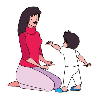 Ana oğul vektör tasarımı