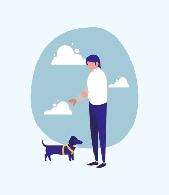 Köpek ve Avatar Adam vektör tasarımı