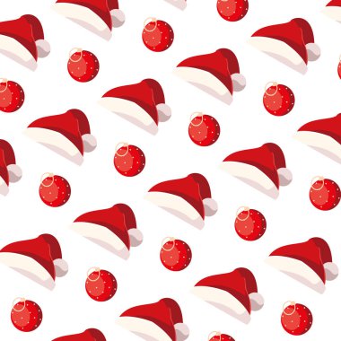 Noel şapkası ve küre vektör tasarımı