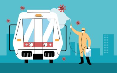 Coronavirüs veya covid 19 ile servis metro dezenfeksiyonu