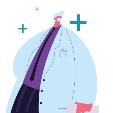 Doktor maskeli ve cüppeli.