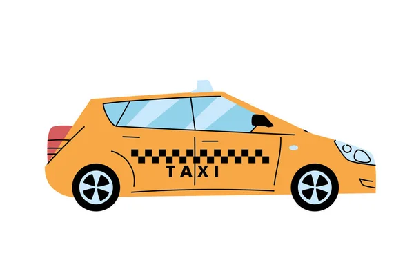 Moderní žluté taxi, veřejné služby vozidla — Stockový vektor