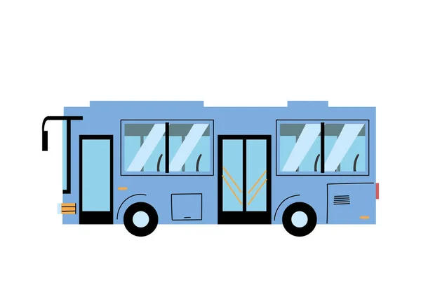 Blue modern bus to transport people, public service — Stock Vector