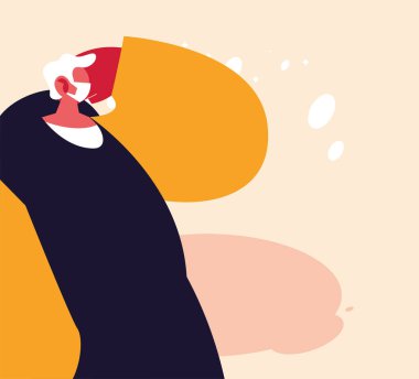 Maskeli ve günlük kıyafet vektör tasarımlı şehir adamı karikatürü