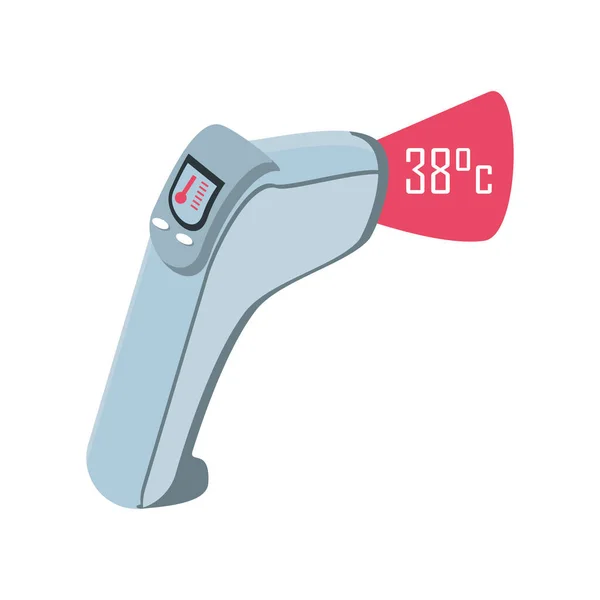 白地に赤外線非接触温度計銃 — ストックベクタ