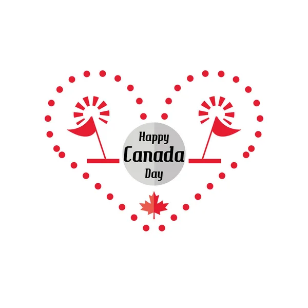 Happy Canada day with firework, national holiday — Stock Vector