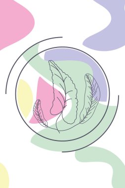 çok renkli tropikal bayrak, egzotik yapraklar