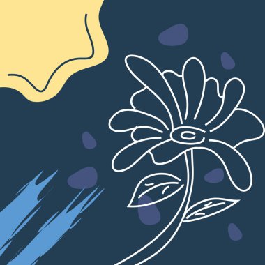 soyut arkaplan, çeşitli şekiller ve karalama nesneleri ile çizilmiş