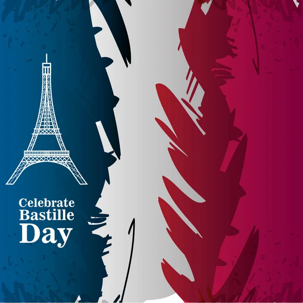 Bannière ou affiche pour la fête nationale française, étiquette fête la Bastille — Image vectorielle
