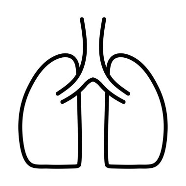 İnsan akciğerleri, insan iç organı, solunum sistemi, çizgi biçimi simgesi